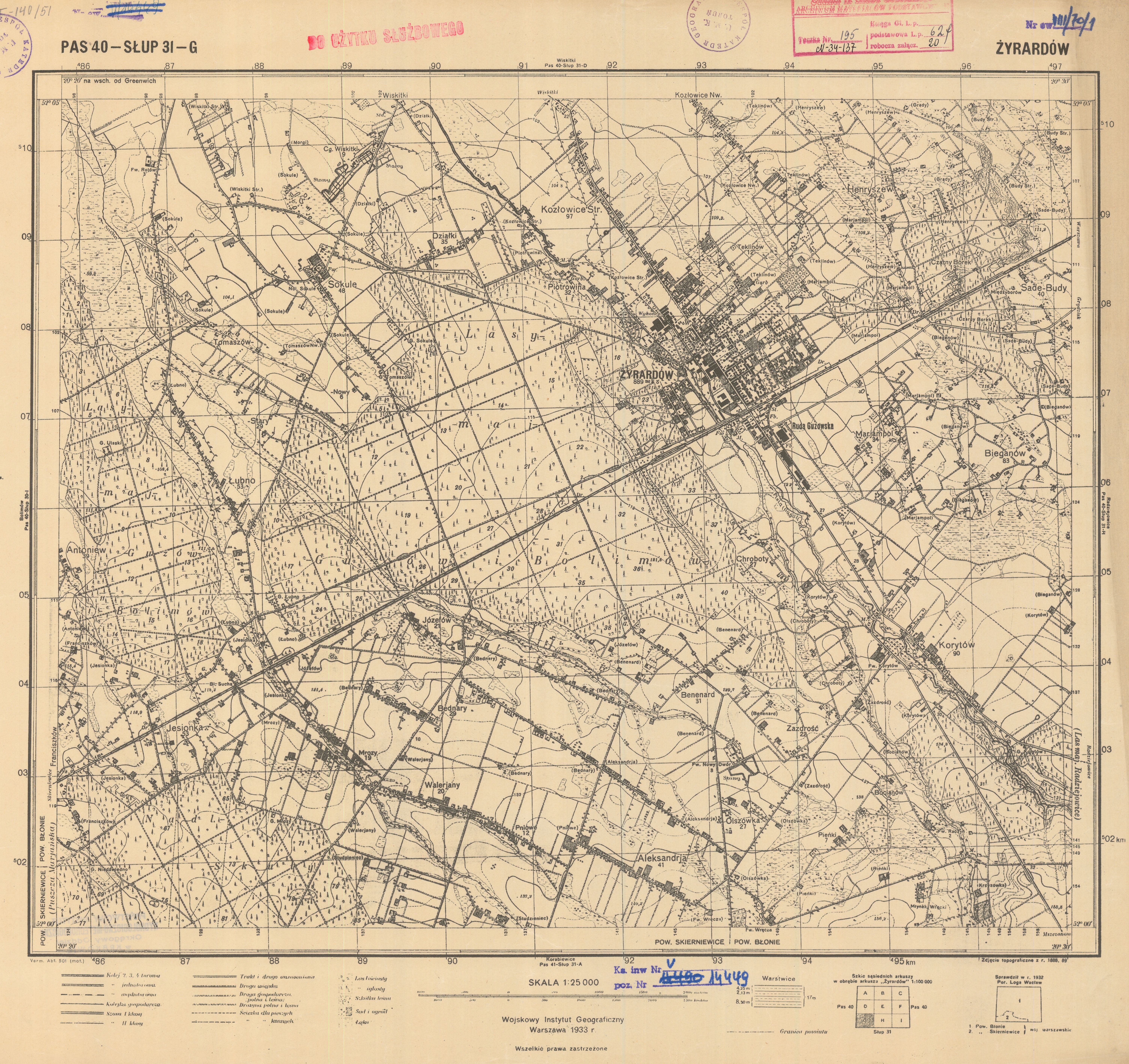 Mapa Żyrardowa 1933 rok.jpg