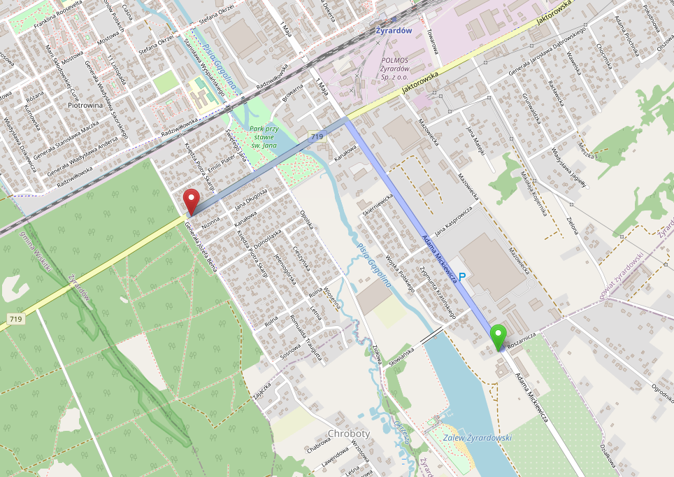 Stara trasa z Korytowa na Skierneiwice.png