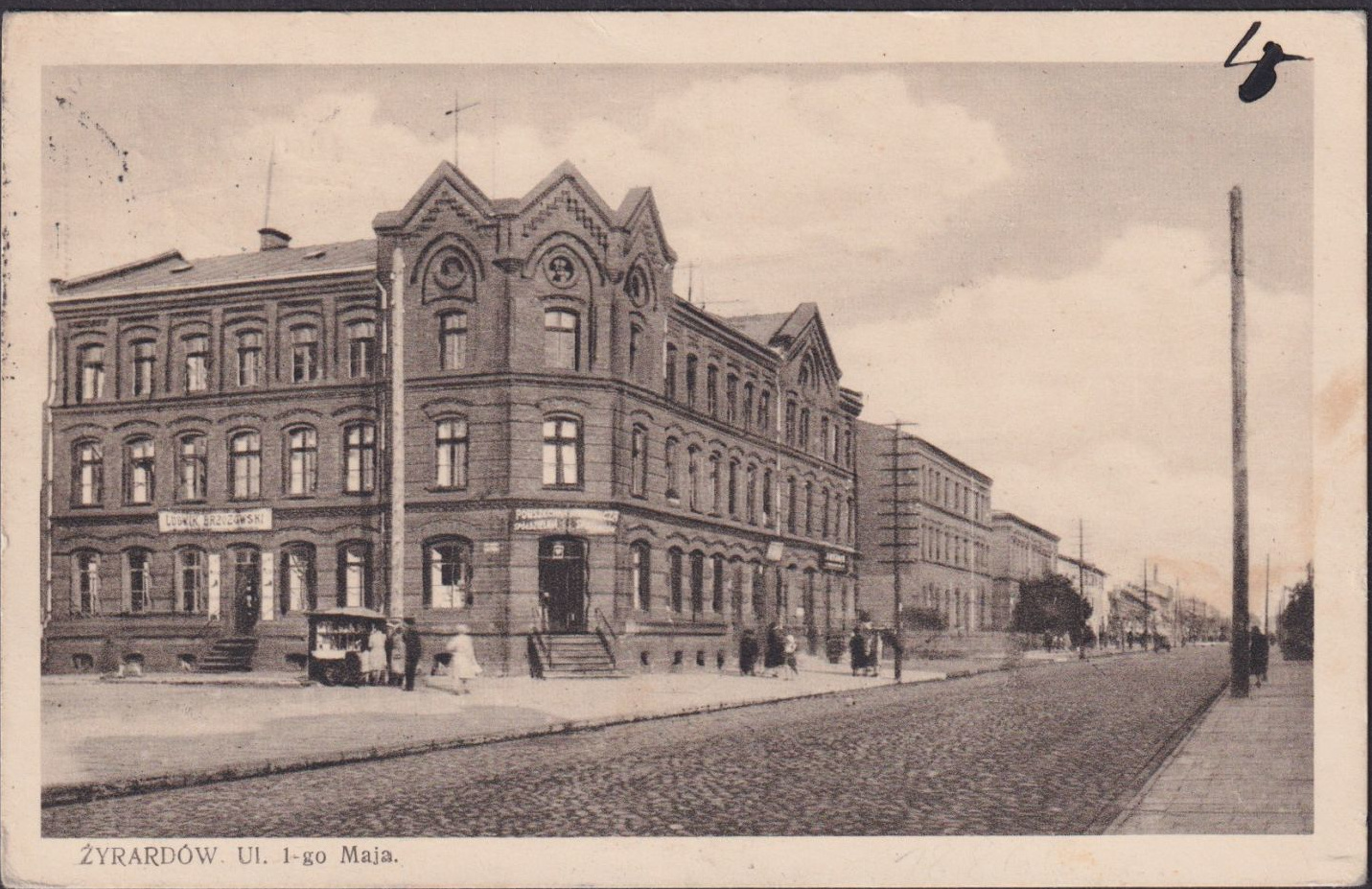 Pocztówka Plac Główny Żyrardów przed wojną przód.jpg